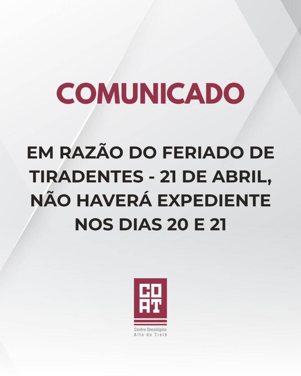 Instagram post from coat_saude. This post is in position 1.